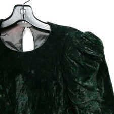 Vintage Nancy Bracoloni For Nilani Nites Crushed Velvet Green Evening Gown Dress