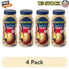 Lightly Salted Dry Roasted Peanuts Snack Plant Based Protein 16oz Jar 4 Pack New