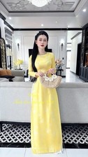 Vietnamese Ao Dai - Morden Long Dress for Women - G  m Thi n C c- No Pants