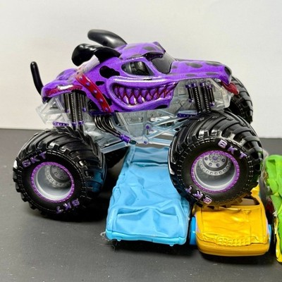 CUSTOM Monster Jam Dalmatian Purple & Black 1:64 Monster Truck Ghost Chasis