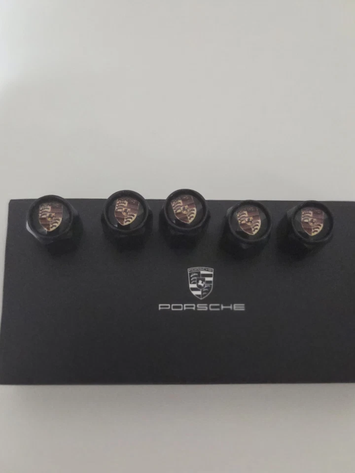 Universal Fits Porsche Tire Air Valve Stem Caps Covers for Cars, 5 Count W/box - Image 2 of 4