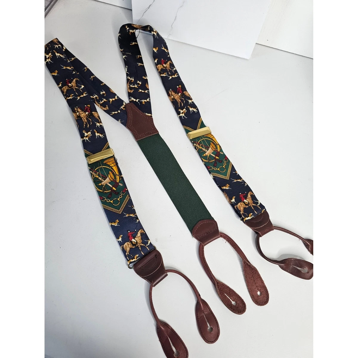 Ralph Lauren ブラウン サスペンダー　レザー　イングランド製 Polo Ralph Lauren Leather Suspenders for Men | eBay