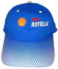 Shell Rotella Hat Cap Strap Back Blue UV Guard Embroidered Advertising Mens