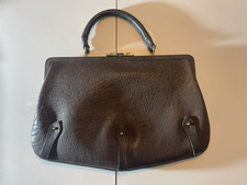 Goldpfeil Vintage Damen Handtasche echtes dickes Leder