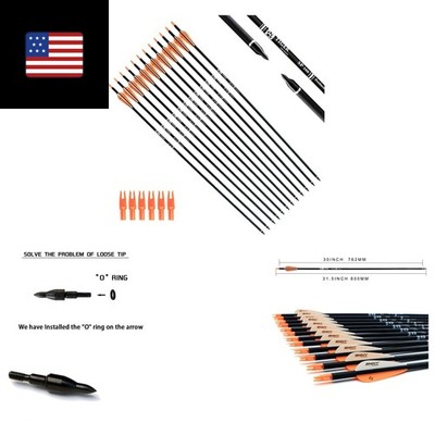 Carbon Arrow Practice Hunting Arrows with Removable Tips 30 Inch Pack of 12 for
