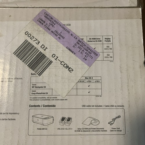 CANON All-In-One Photo Printer PIXMA MP240 (New In Box) - Picture 11 of 13