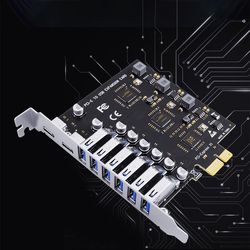 1X(USB 3.2 and Type C PCI-E Expansion Card PCIE to USB Controller 6Port +7816 - Afbeelding 7 van 9