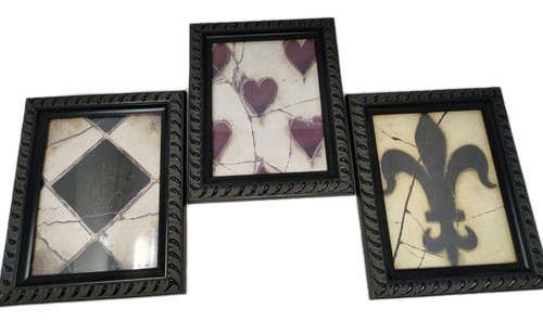 Sid Dickens Memory Block Framed Print Wall Art Checkerboard Heart Fleur De Lis - Picture 10 of 17