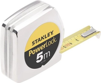Stanley Taschenrollbandmaß PowerLock  L.5m B.19mm mm/cm EG II Ku.Automatic SB