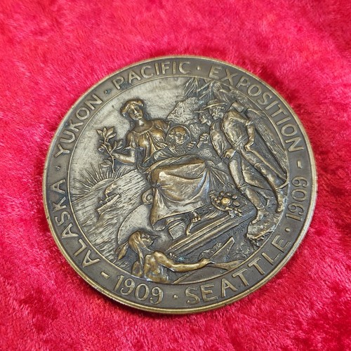 1909 Alaska Yukon Pacific Exposition offizielle Bronzemedaille von The Gorham Co. - Bild 3 von 9