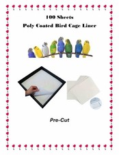 100 Pcs 40lb Poly Coated Pre-Cut 23.6" x 23.6 Inches Bird Cage Liner