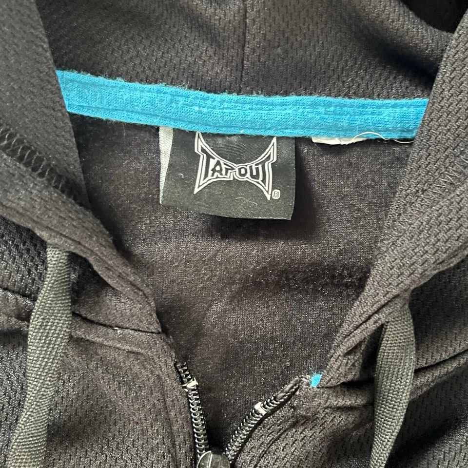 Толстовка с капюшоном мужская легкая на молнии TAPOUT синяя черная размер XL тренировочная UFC Y2K - Изображение 3 из 4