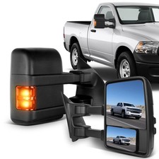 Towing Mirrors 2008-2016 Ford F250 F350 F450 F550 Super Duty Manual Black Pickup