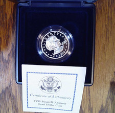 1999-P Proof Susan B Anthony Dollar - SBA w/ Box & COA (001)