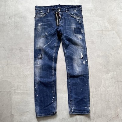 Dsquared2 Splashed Painted Skater Jeans Galliano Vibe