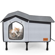 Outdoor Cat House Heated for Outside Winter 100 Waterproof Oxford Tarpaulin ...