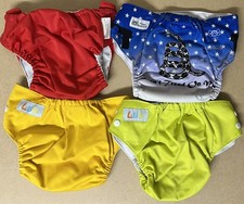 Lot Of 4 Water Proof Cloth Diaper Covers snaps adjustable size cloth reusable