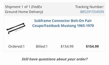 New In Box Early Year Mustang Subframe Connectors