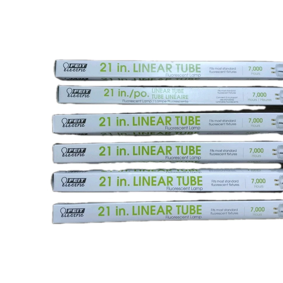 New Feit Electric 13W 21" T5 G5 Fluorescent Tube Light Bulb Bright White 6 Pack - Image 2 of 4