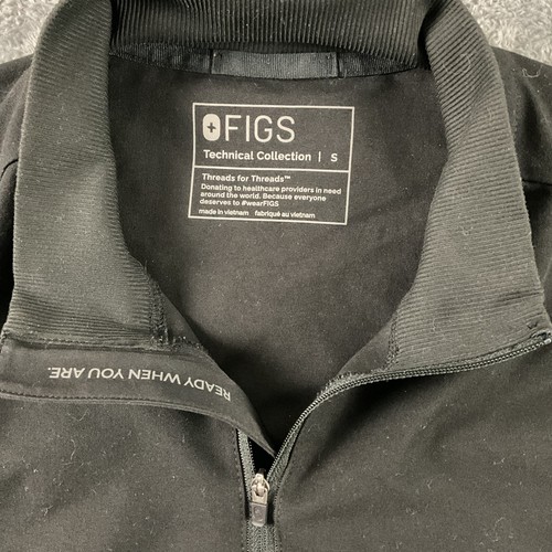 Camicia Figs collezione tecnica uomo piccola nera manica corta 1/4 zip scrub top - Foto 3 di 11