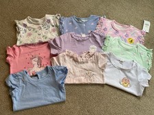 9 Short Sleeve Girls  T-shirts. Age 9-12 Months