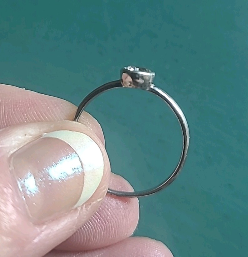 Simulated Diamond Bezel Set Solitaire Ring, Size … - image 5
