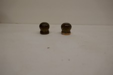 Pair Vintage Wooden Small Round 1 in Cabinet Dooror Drawer knobs