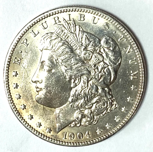 1904 $1 Morgan Silver One Dollar Philadelphia AU