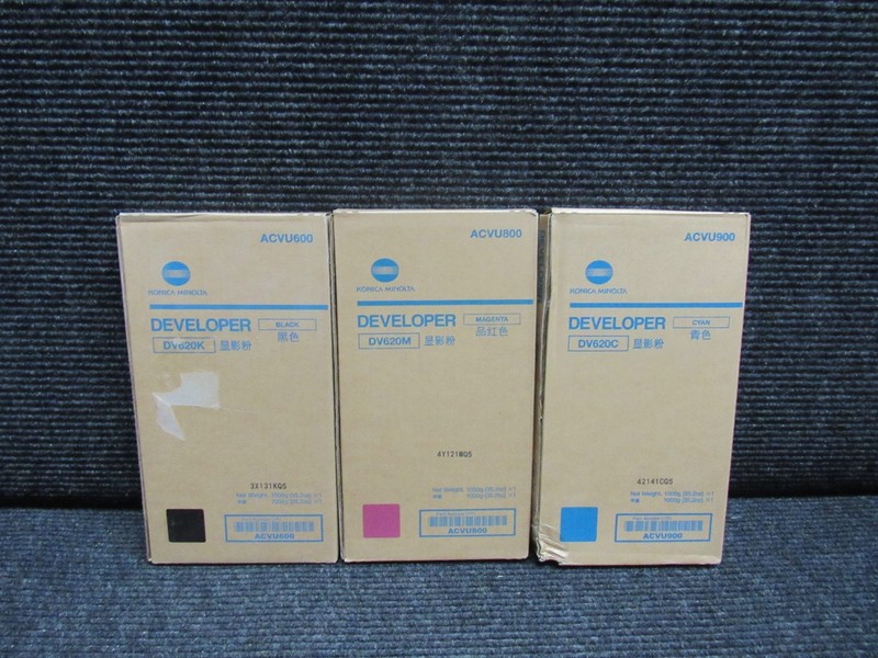 LOT OF 3! GENUINE KONICA MINOLTA DV620K/DV620M/DV620C (ACCURIOPRESS C12000)