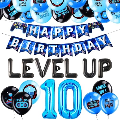 10th Birthday Video Game Party Decorations for Boys Set 10 Birthday Decoration - Bild 2 von 7