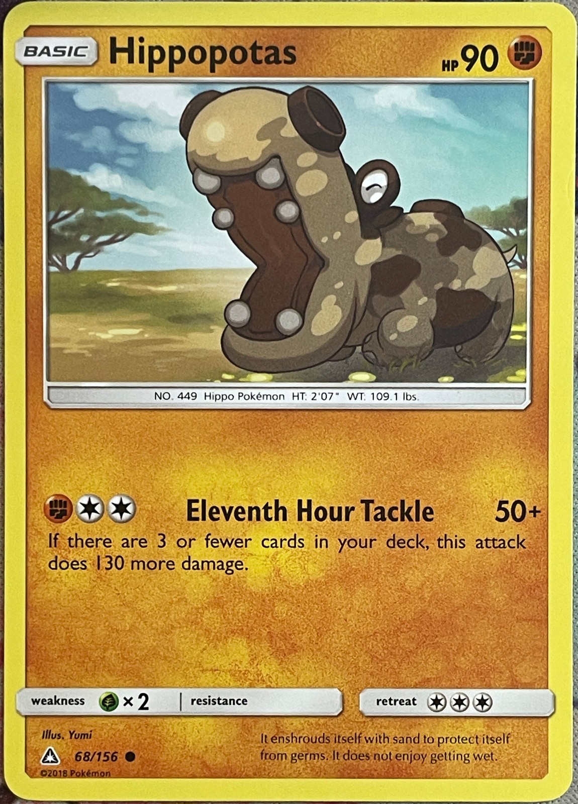 Hippopotas - 68/156 - Ultra Prism Pokemon 2018
