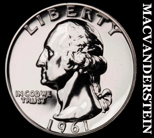 1961 Silver Washington Quarter - Choice Gem Proof  Lustrous  #G7153