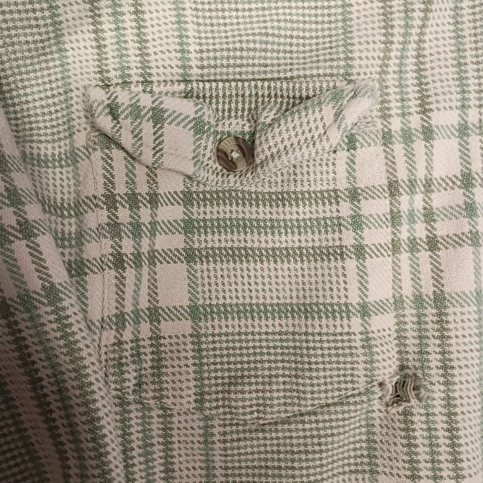 👾Rusty Skate Baggy Surf Button Down Flannel Vintage Shirt Mens Size 23x27 - Image 4 of 4