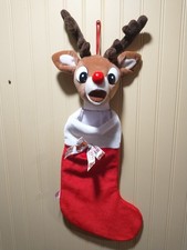 1999 vintage 26" Rudolph the Red Nosed Reindeer Plush Christmas Stocking