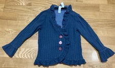 Girl's Matilda Jane Blue Polka Dot Cardigan Size 6 EUC
