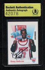 BAS 1991-92 Skybox NBA Draft Kenny Anderson #514 Seal of Authenticity Auto 3c7