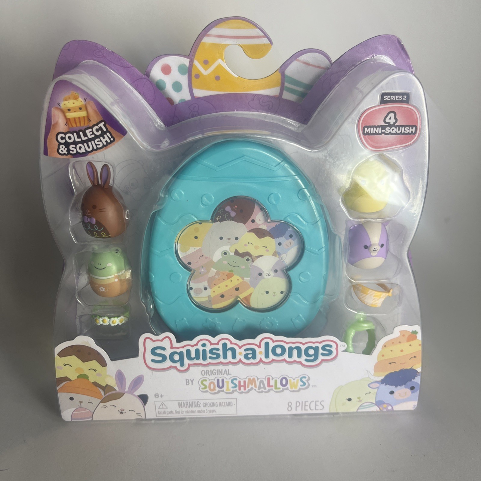 Squish a longs By Squishmallows With Case & 4 Mini Squish Animals & Accessories