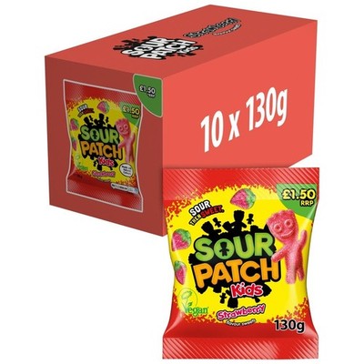 Sour Patch Kids Erdbeergeschmack 10 x 130g Beutel Sie sind sauer dann sind sie süß!!