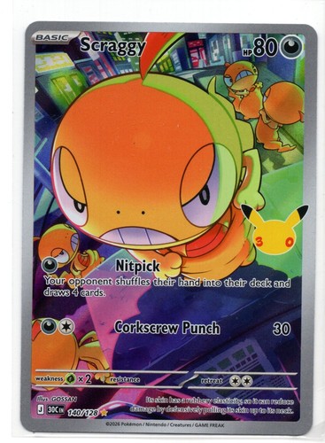 Scraggy 140/128 ME: 30th Celebration Anniversary NM 30C IR Pokemon TCG Rare