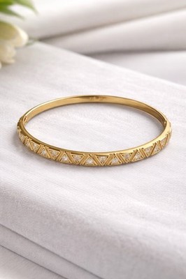 Fashion Jewellery Bungle Bracelet 18 K Gold Plated Minimalist