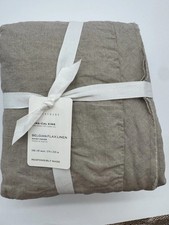 Pottery Barn Belgian Flax Linen Duvet Cover King Cal King Beige Natural NEW