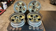 Set of 4 Keystone Klassic 14x6 Uni-lug Chrome Wheel Rim Gold GM Ford MOPAR 1981