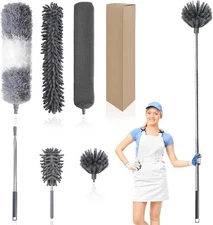 Microfiber Ceiling Fan Duster-Cobweb Cleaner Brush Kit Telescopic Extension Pole
