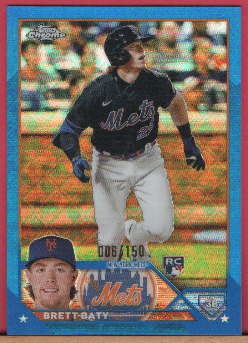 2023 Topps Chrome /150 - BRETT BATY - BLUE REFRACTOR LOGOFRACTOR Rookie #204 RC
