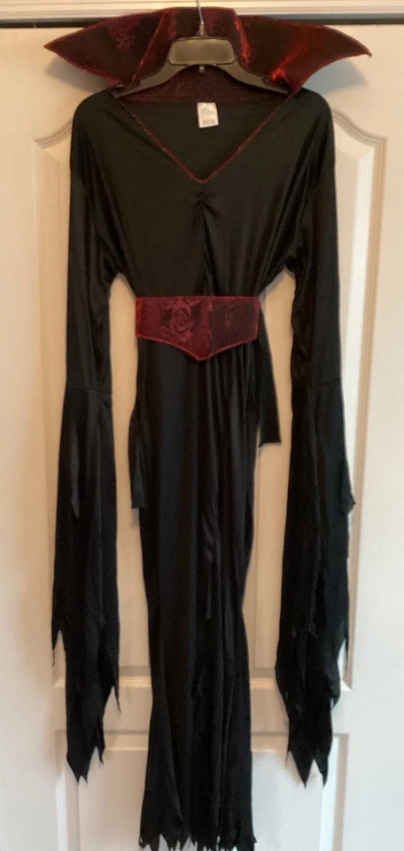 Elegante Disfraz Vampiro Vampiro Gótico Halloween Adulto Mujer 16w - 22w Foto 2 de 4