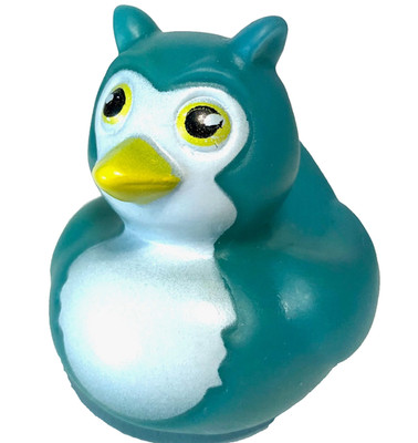 FREE SHIP  2 1/4'' DARK GREEN OWL BIRD ANIMAL CRUISING RUBBER DUCK CRUISE DUCKIE