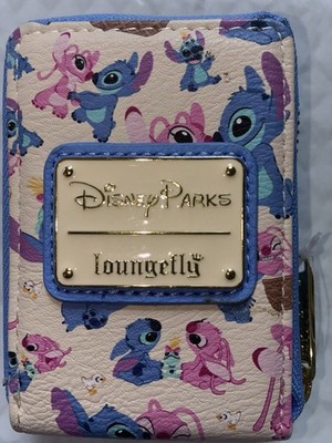 New Disney Parks Loungefly Lilo & Stitch Angel Accordion Card Holder Wallet