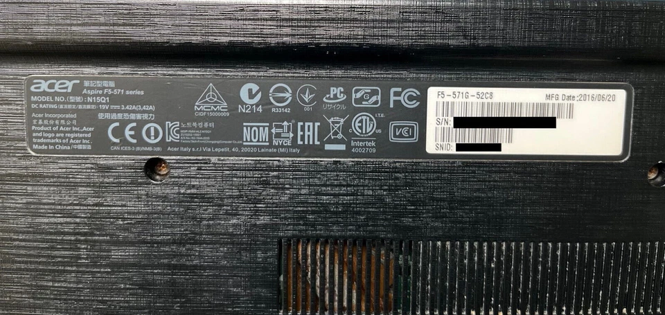 Laptop Acer F5-571G Upgraded i5-4210U RAM 16Go SSD 480Go Win10 GeForce 940M - Photo 4/4