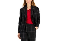 Women's Plaid One-button Notched-collar Jacket