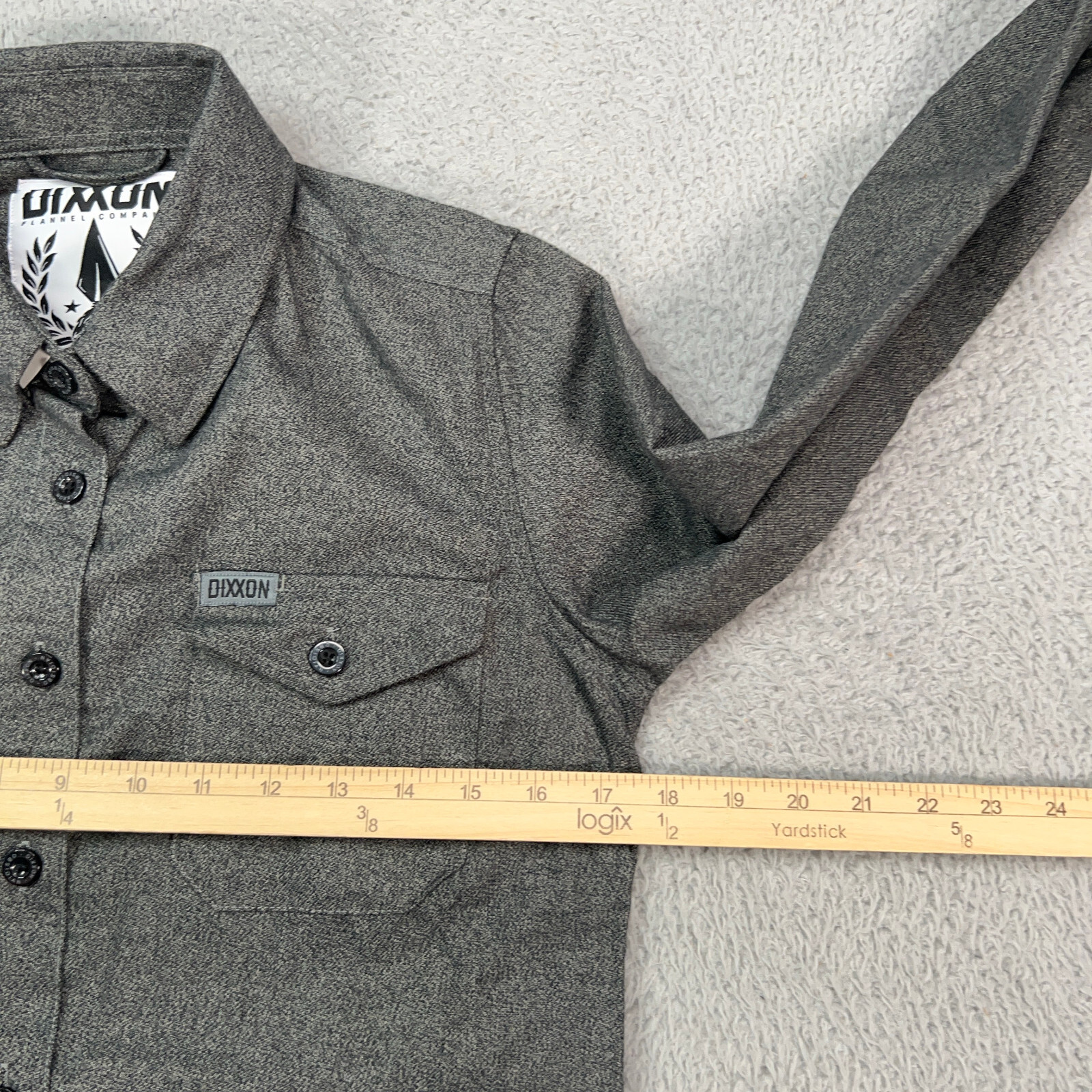 Dixxon Shirt Womens Small Gray Solid Button Up Ob… - image 5